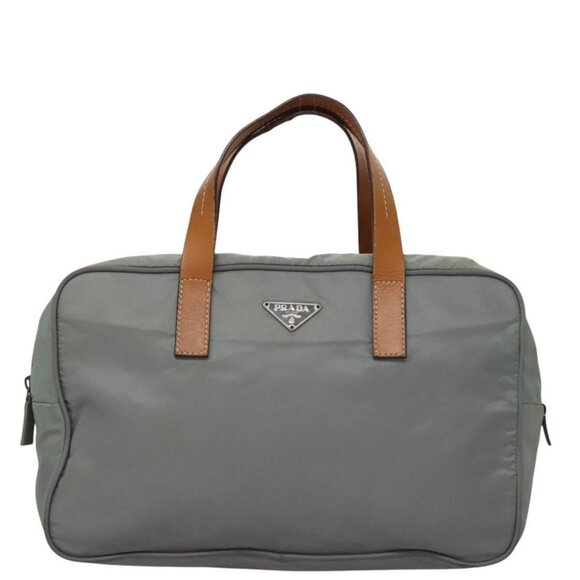 PRADA Hand Bag Nylon Gray Auth BD1037 - Picture 2 of 16